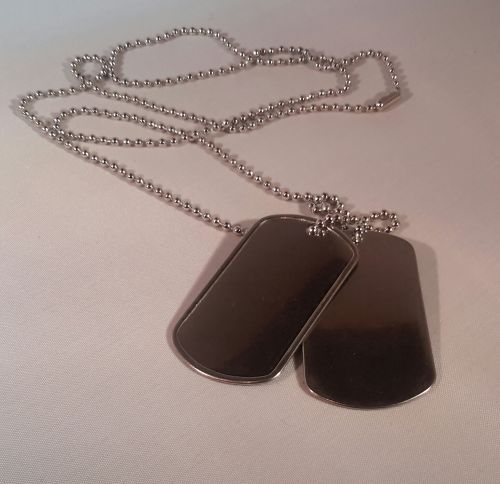 Metal GI style Dog Tags (silver coloured)